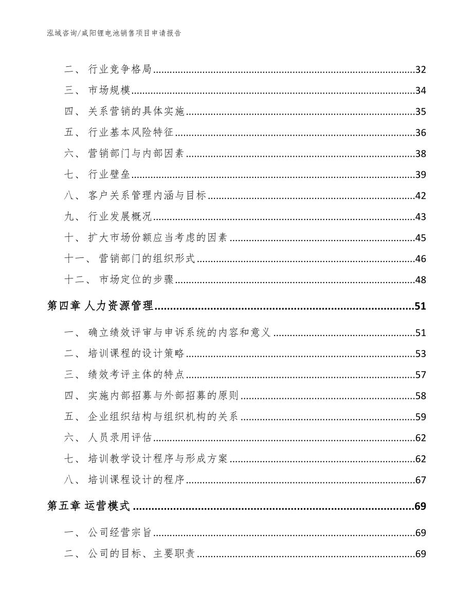 咸阳锂电池销售项目申请报告_第2页