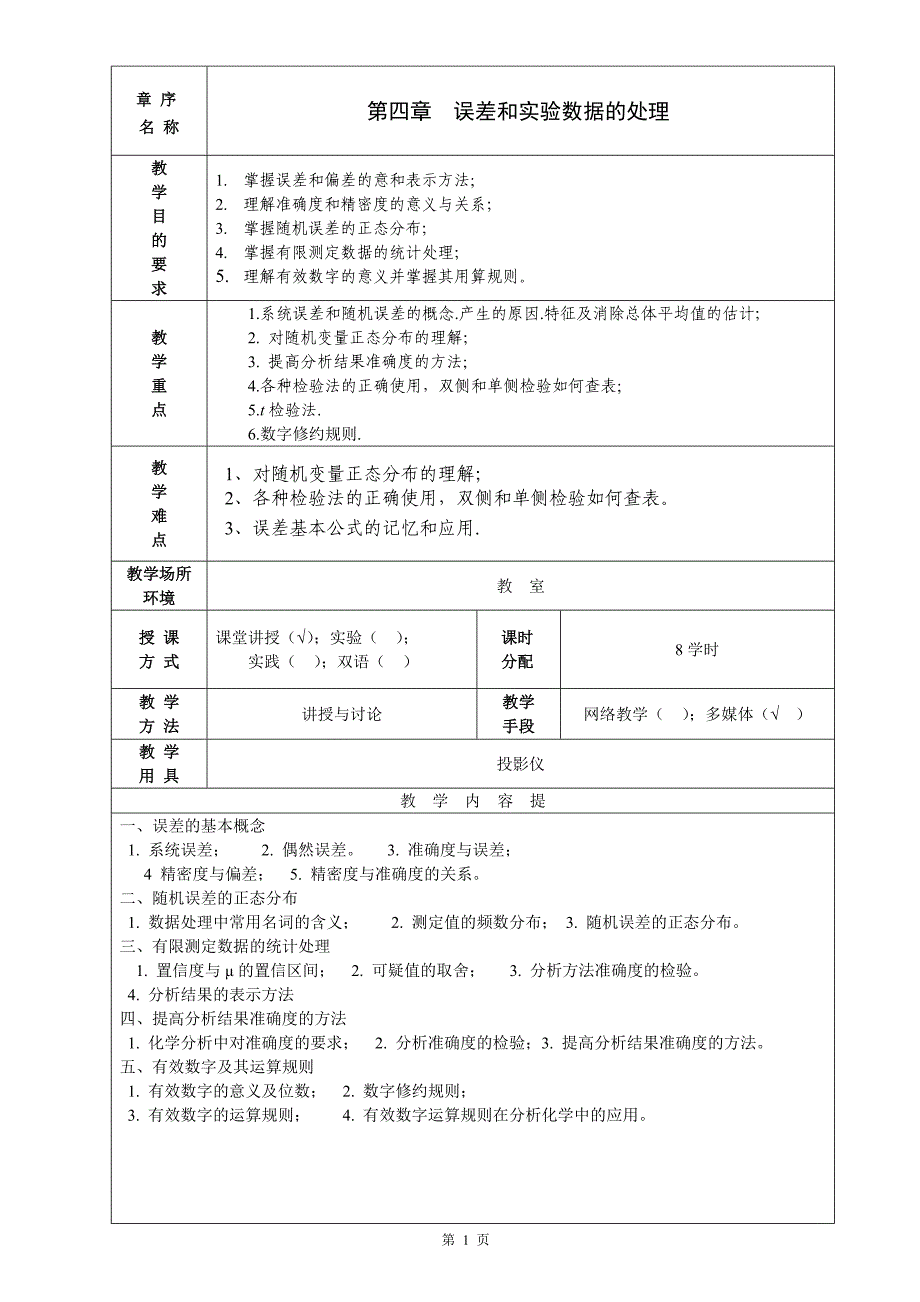 第二章误差和实验数据的处理_第1页