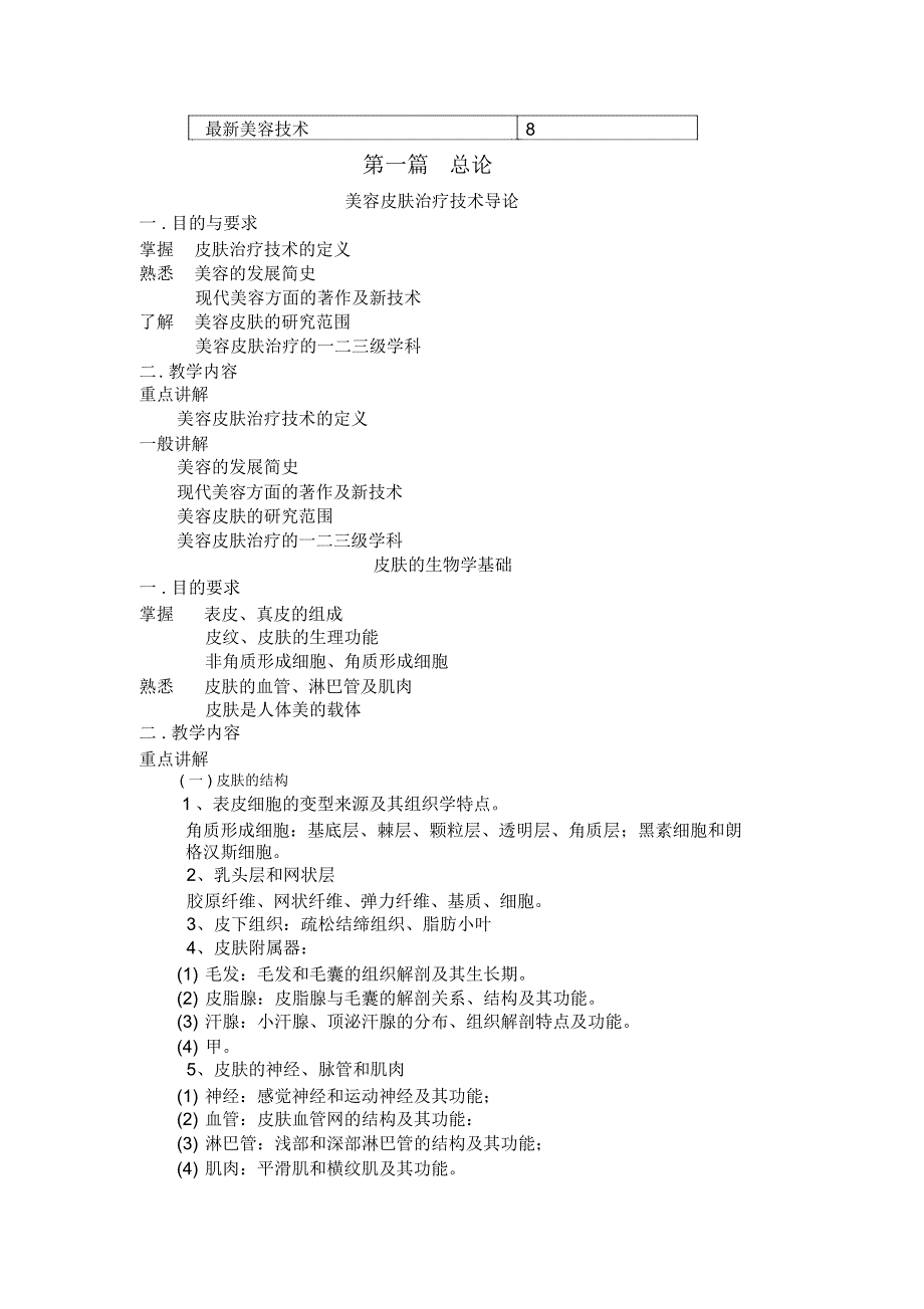 美容皮肤治疗技术课程教学大纲_第2页