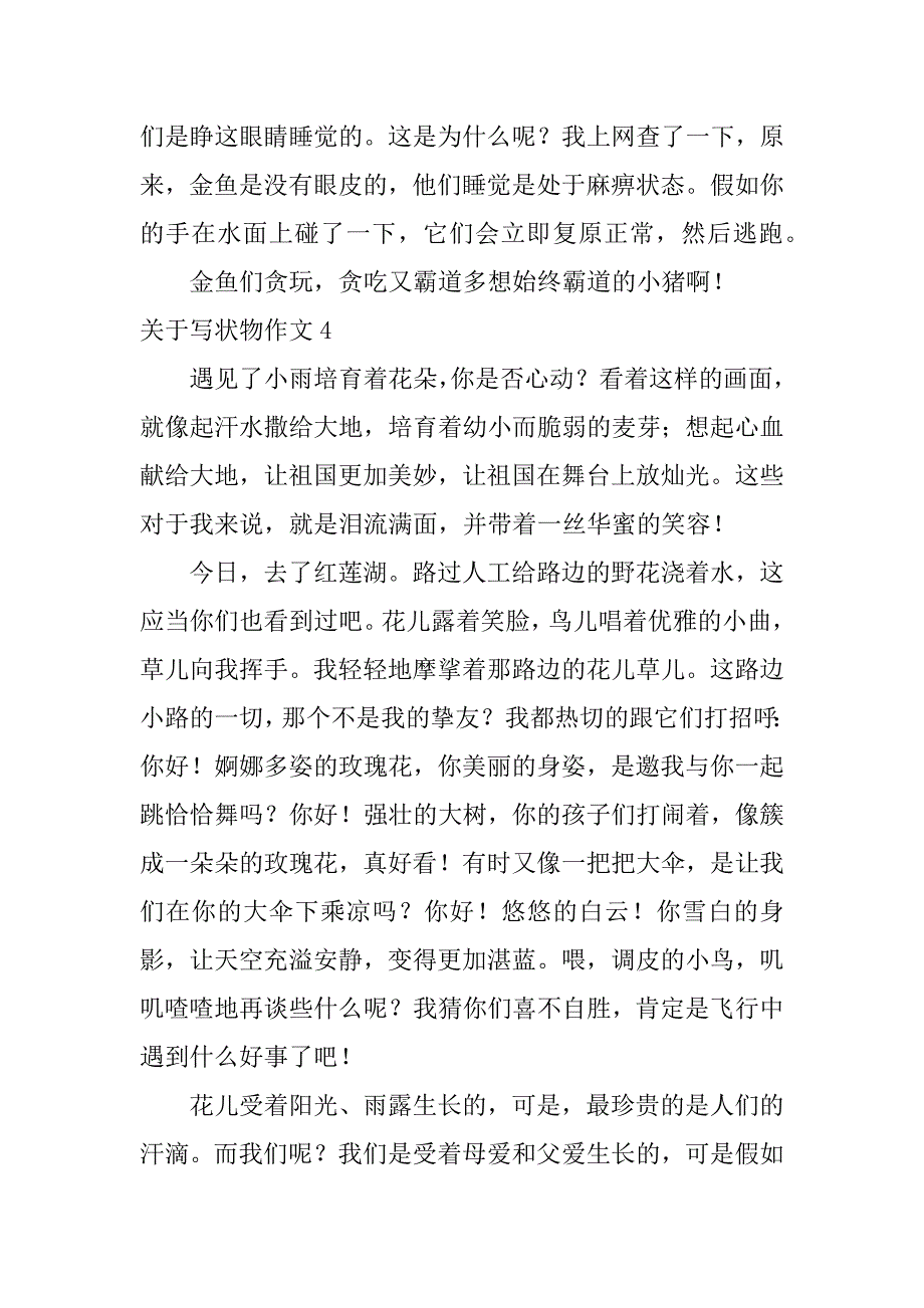 2023年关于写状物作文6篇(写状物的作文怎么写)_第4页