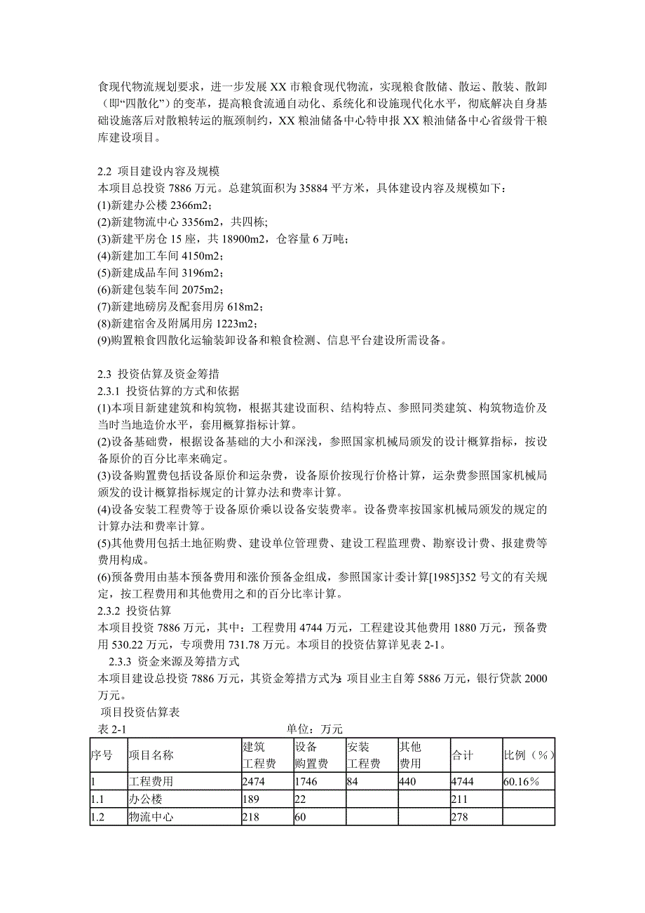 XX粮库建设项目资金申请报告_第3页