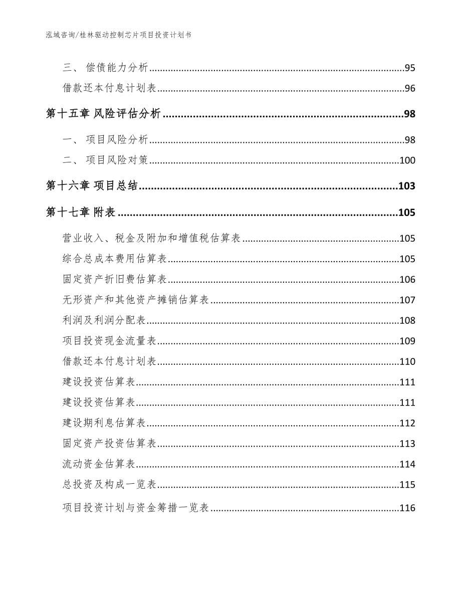 桂林驱动控制芯片项目投资计划书_第5页