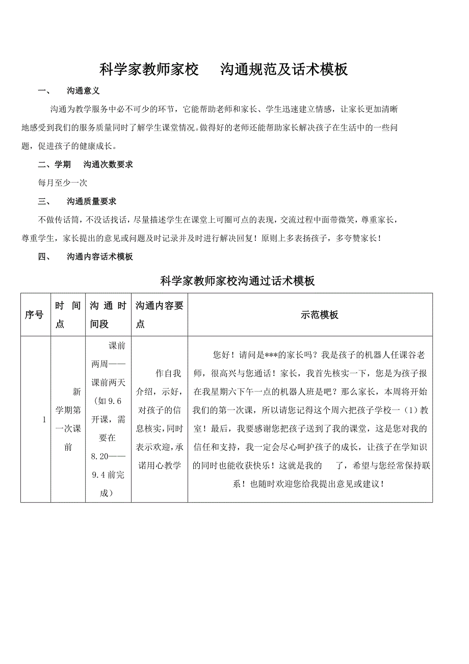 科学家家校沟通规范及话术模板实用文档_第1页