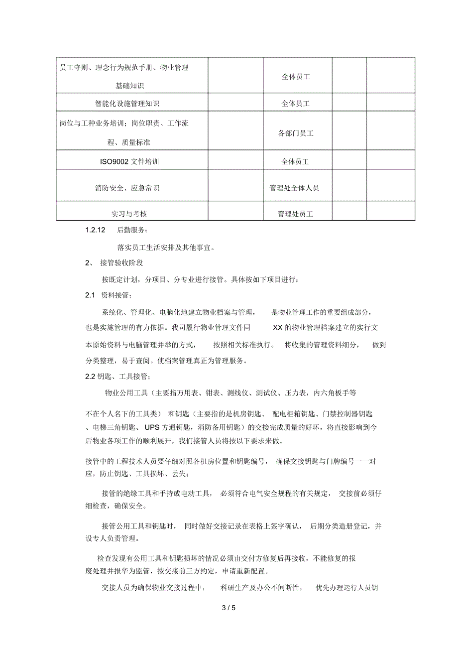 物业管理项目接管方案_第3页