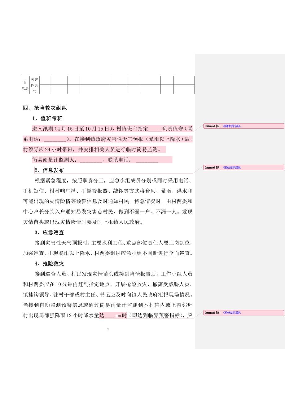 乡镇村山洪灾害防御应急预案_第3页