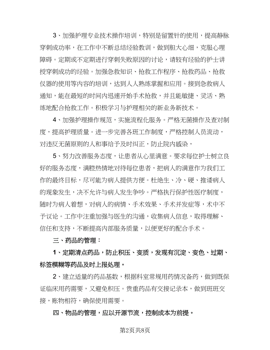 手术室护士护理工作计划样本（三篇）.doc_第2页