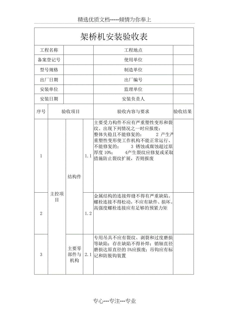 架桥机安装验收表_第1页