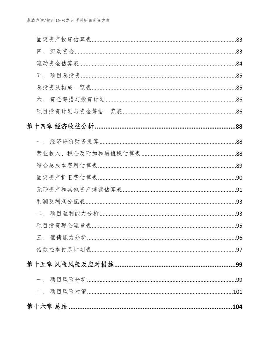 贺州CMOS芯片项目招商引资方案参考范文_第5页