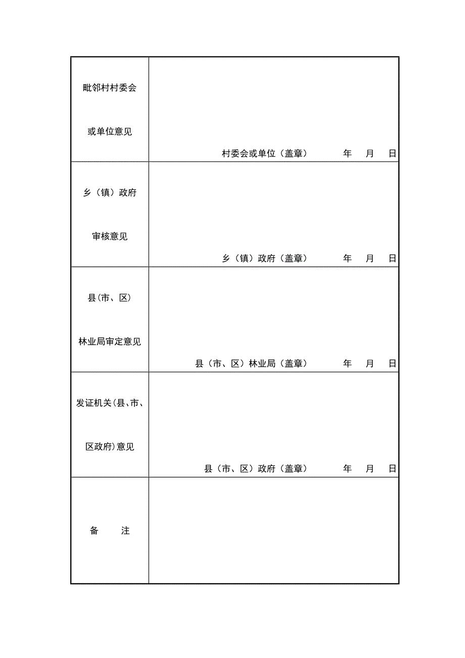 非国有林林权登记申请审批表_第4页