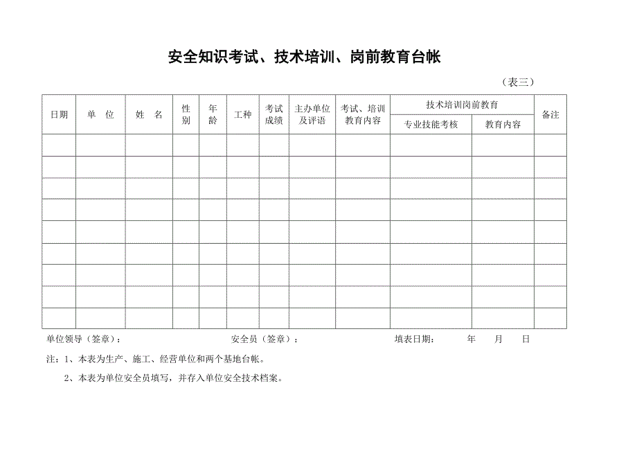 单位安全生产各类台帐汇编_第3页