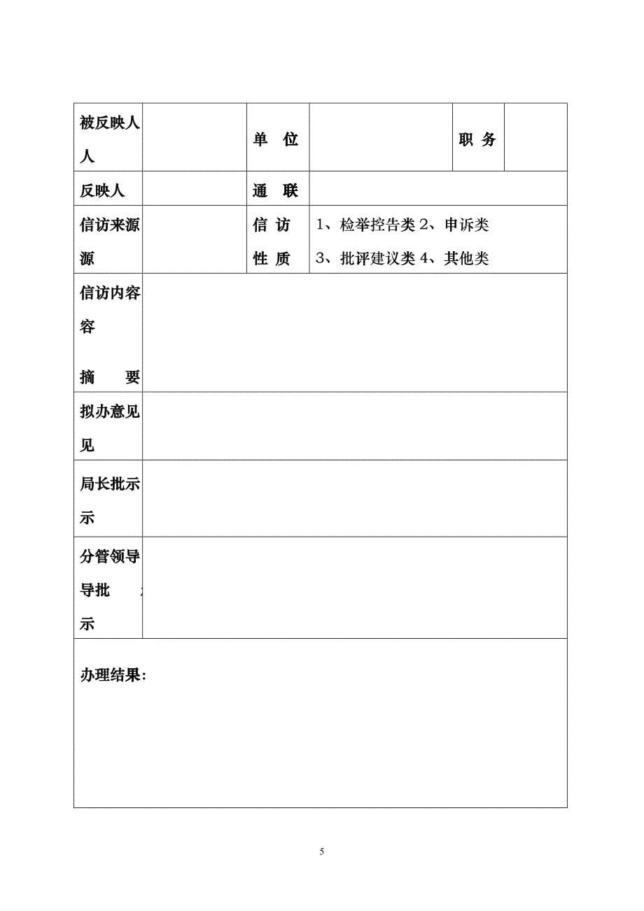 宿迁食品药品监督管理局群众来访登记表gjvz_第5页