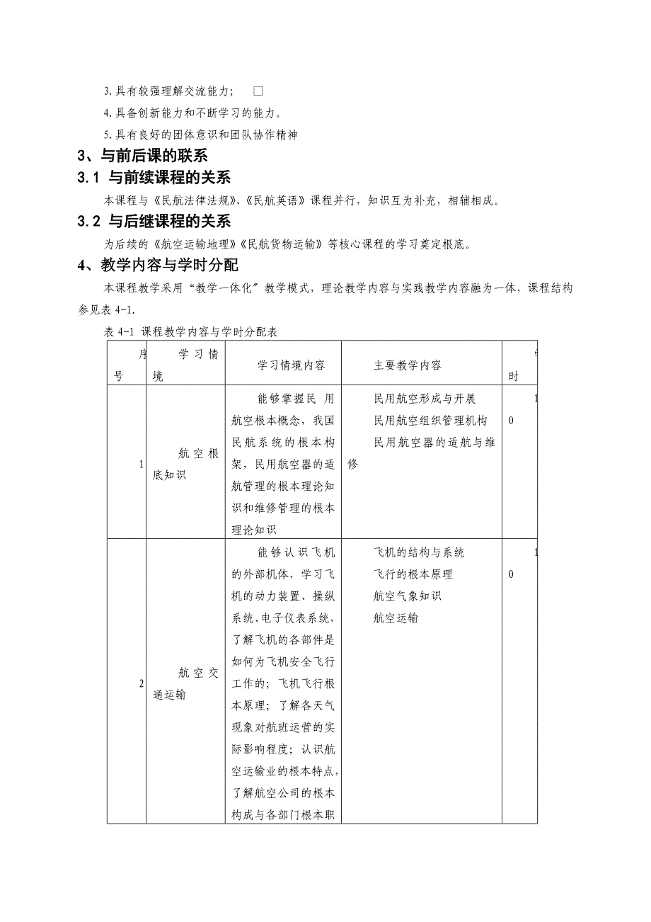 民航概论课程实用标准_第4页