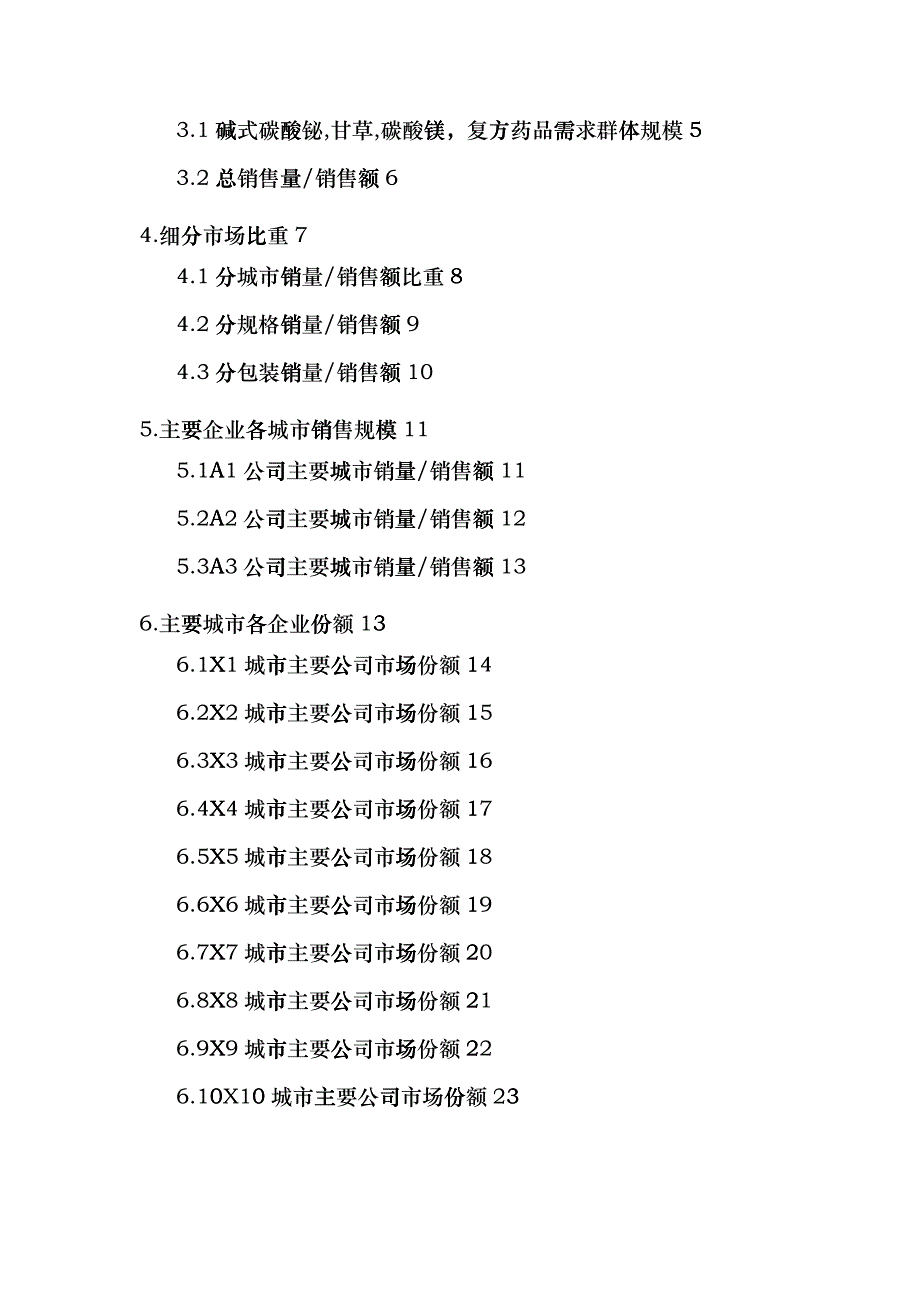 X年碱式碳酸铋甘草碳酸镁复方药品销售数据市场调xmr_第2页