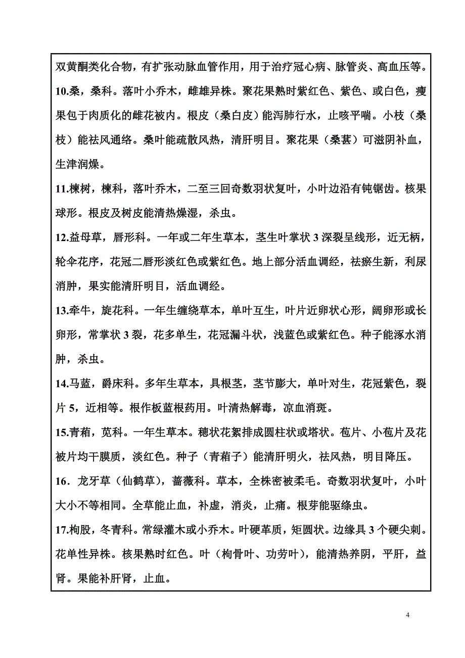 药用植物学实习报告1_第4页