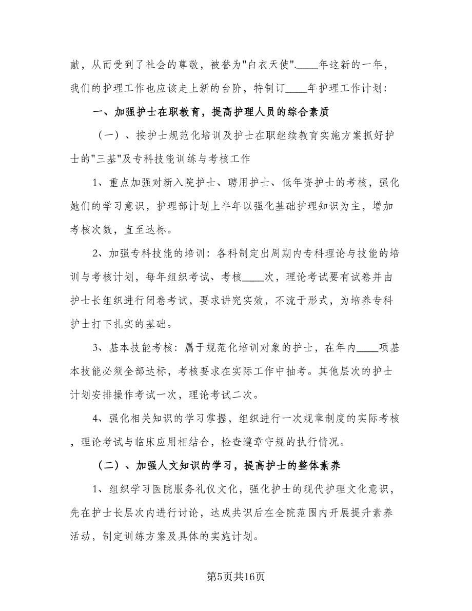 2023年护师个人计划标准范文（四篇）.doc_第5页