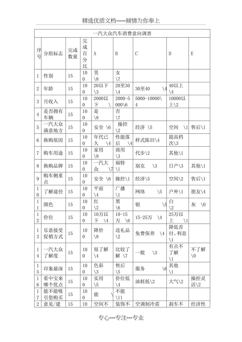 一汽大众消费意向-调查报告_第5页