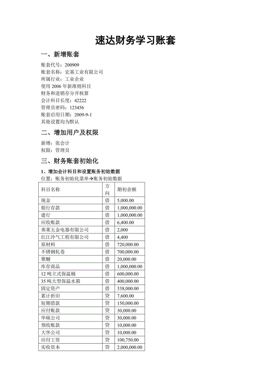 速达财务学习账套_第1页