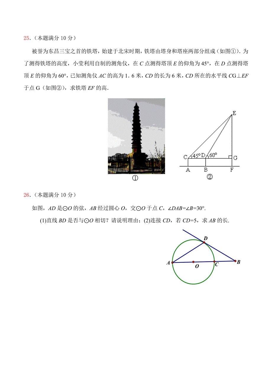 扬州中学教育集团树人学校九年级第三次模拟(教育精品)_第5页