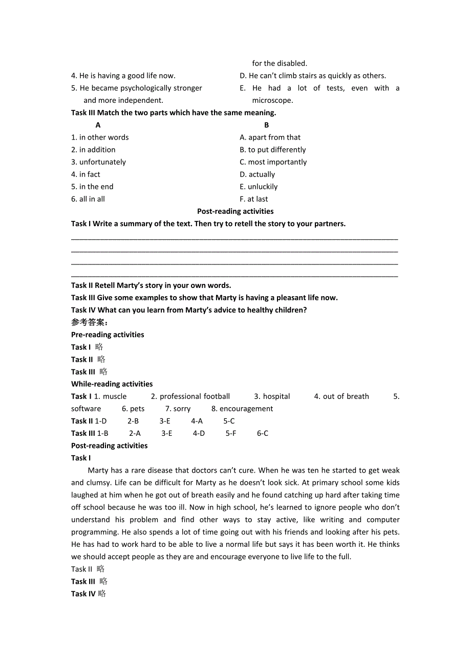 高中英语人教版选修7同步讲练：Unit 1 Reading Tasks Word版含答案_第2页