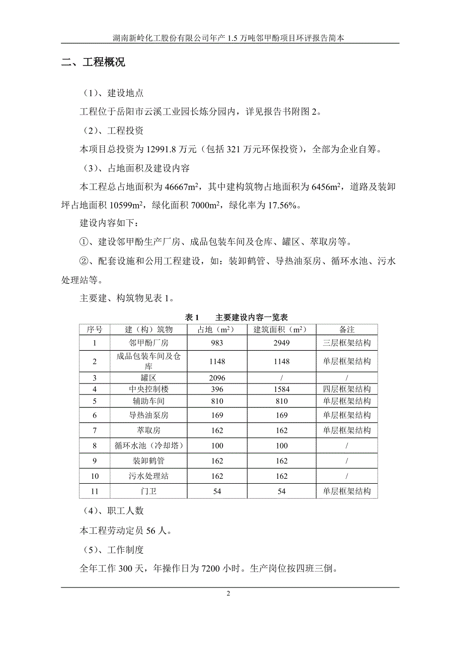 湖南新岭化工股份有限公司年产1.5万吨邻甲酚项目立项环境影响评价报告书.doc_第2页