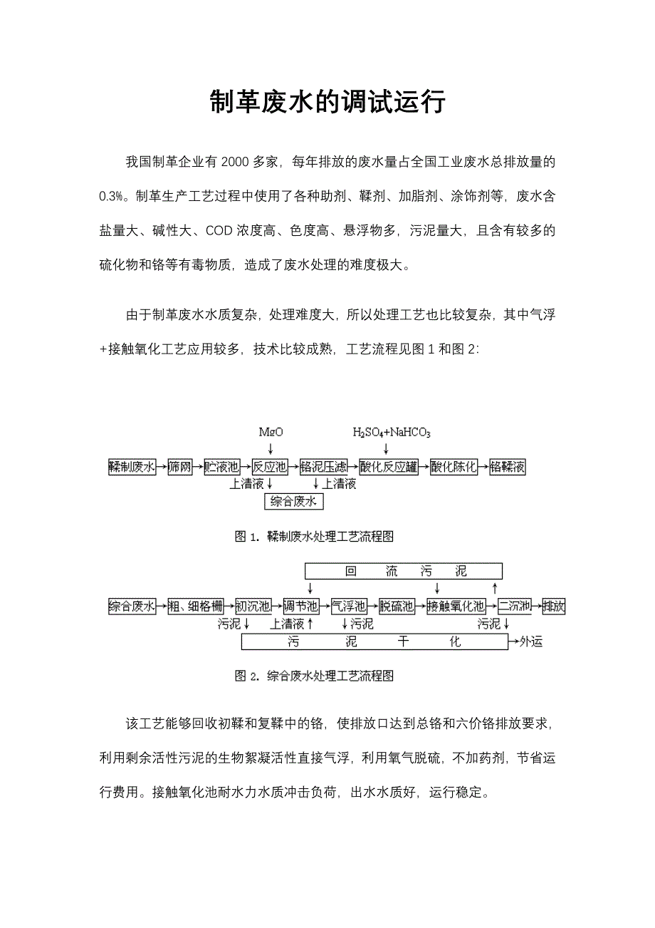 制革废水的调试运行_第1页