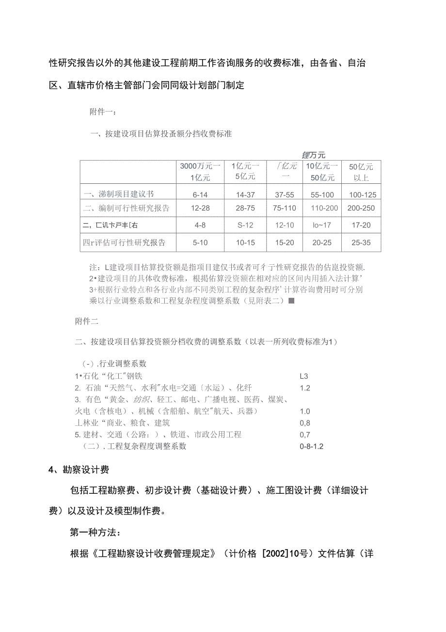 标准项目总投资估算方法及依据_第5页