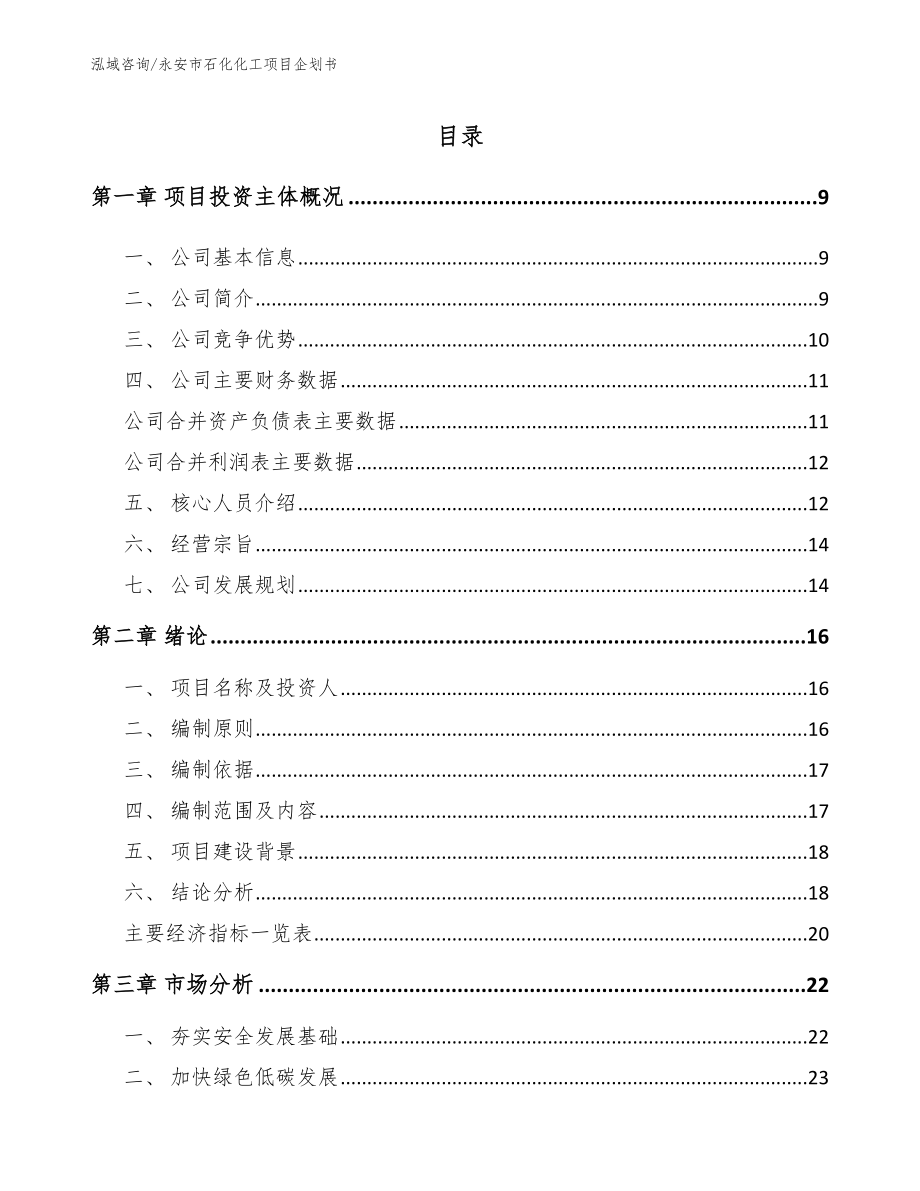 永安市石化化工项目企划书（范文模板）_第2页