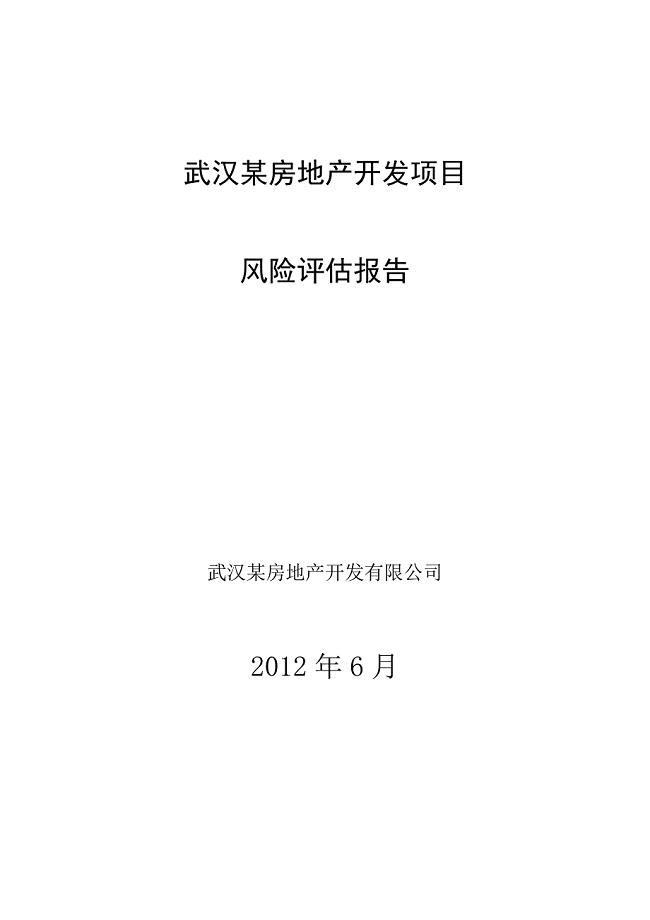 房地产开发项目风险评估报告