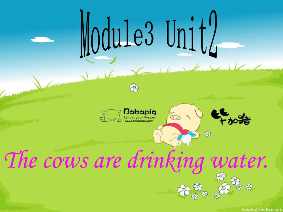 3Unit2Thecowsaredrinkingwater_第1页