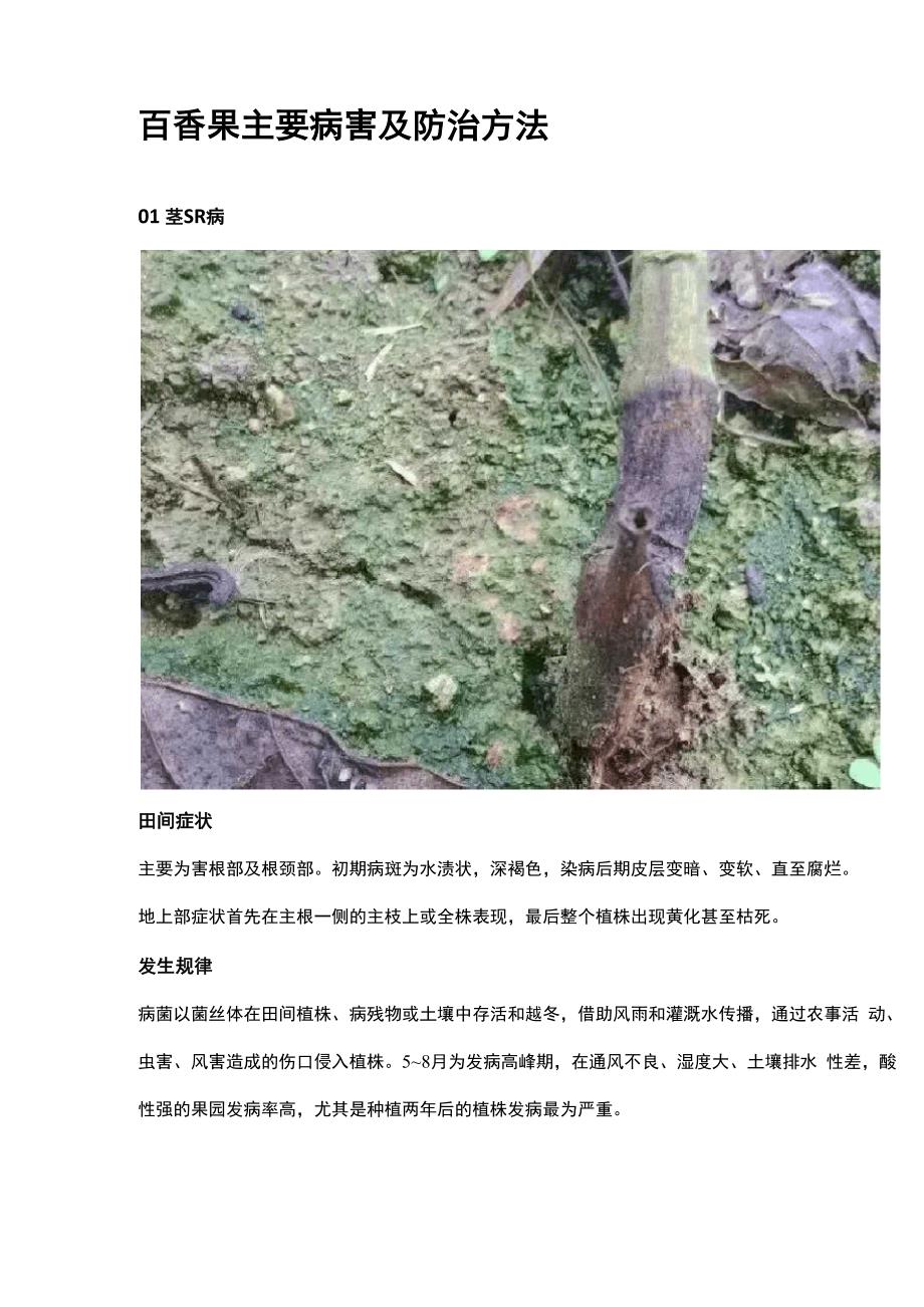 百香果主要病害及防治方法_第1页