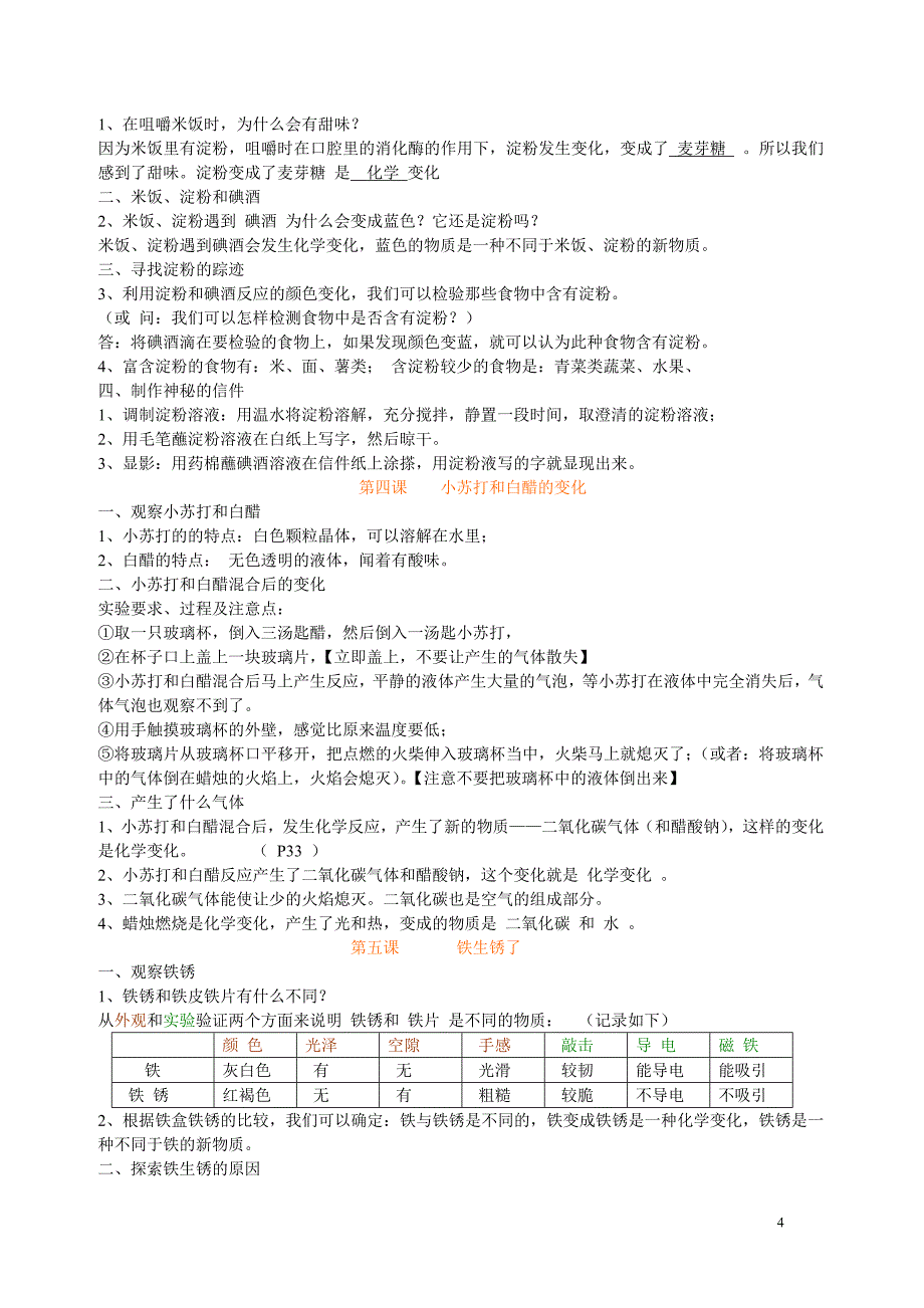 教科版《科学》六年级下册基本内容(笔记形式)2019_第4页