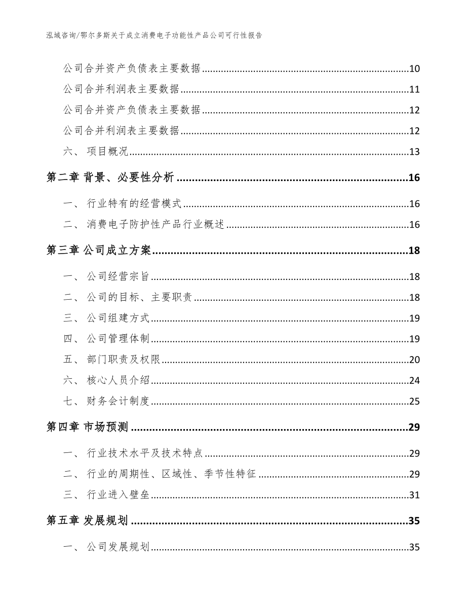 鄂尔多斯关于成立消费电子功能性产品公司可行性报告_模板范本_第4页