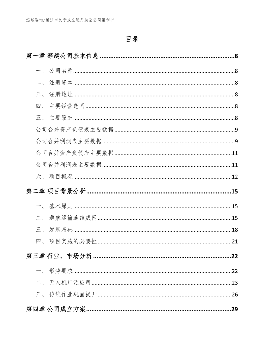 镇江市关于成立通用航空公司策划书模板范文_第3页