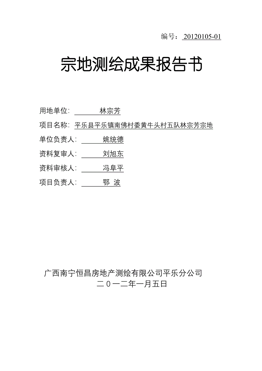 宗地测量技术报告范本.doc_第1页