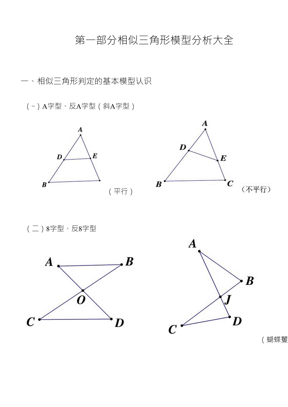 相似三角形常见经典模型总结(非常好)_第1页