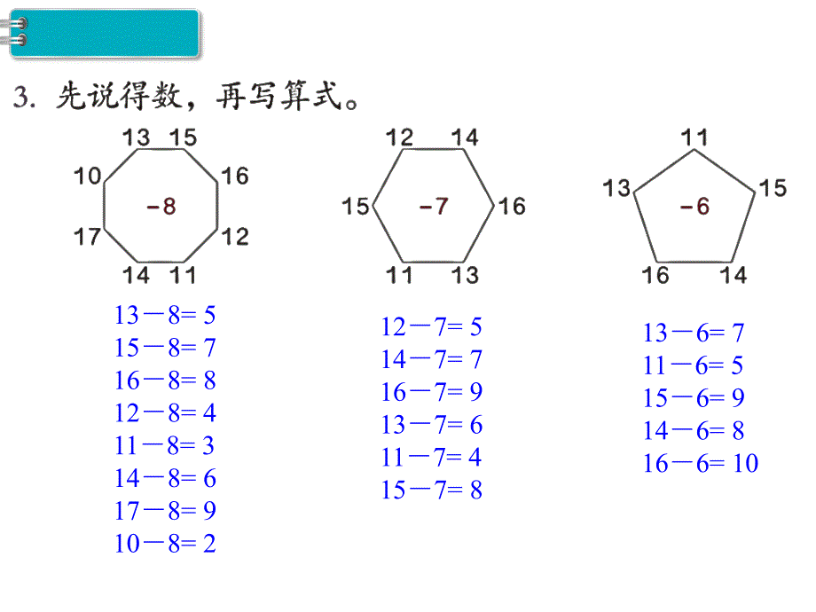 一年级下册数学课件第2单元20以内的退位减法 第6课时 练习课｜人教新课标 (共12张PPT)_第4页