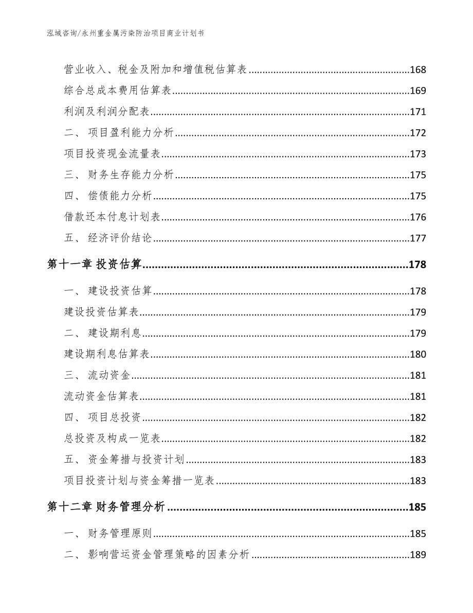 永州重金属污染防治项目商业计划书范文模板_第5页