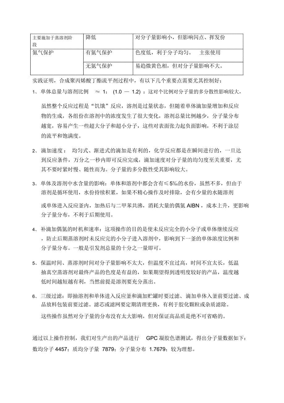 流平剂合成时对分子量的影响因素分析_第5页