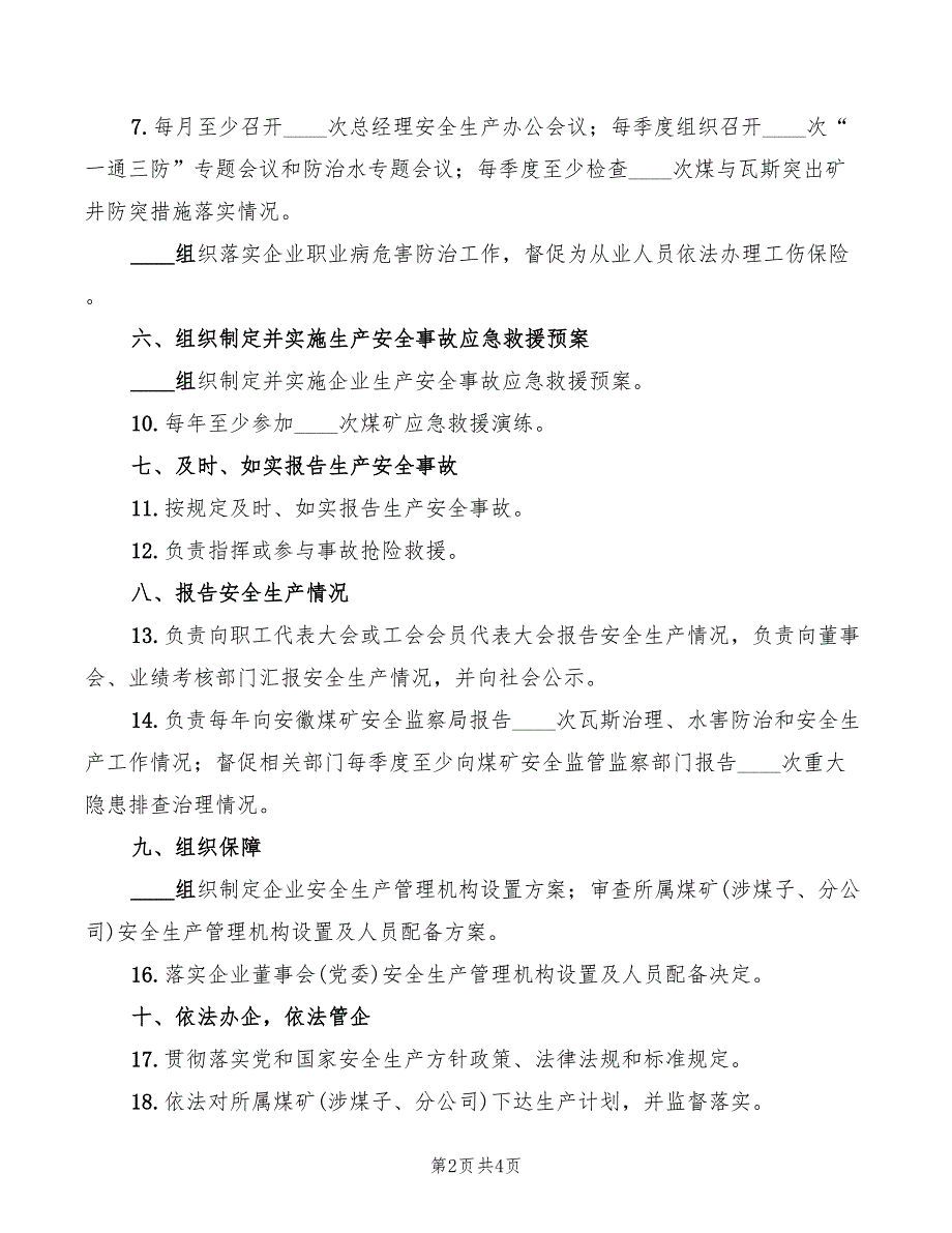 2022年企业总经理安全生产责任制_第2页