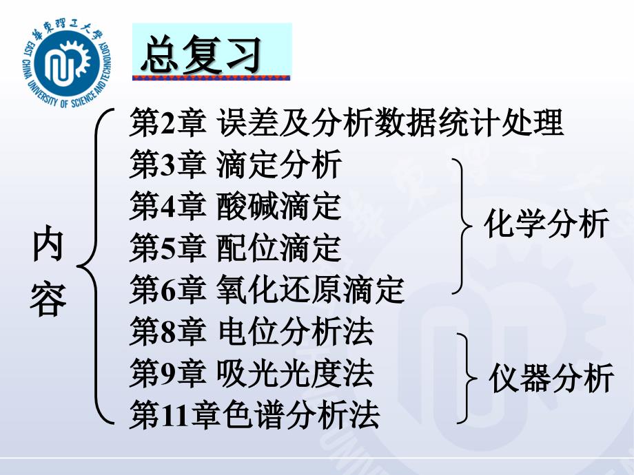 华东理工大学分析化学期末考范围_第2页