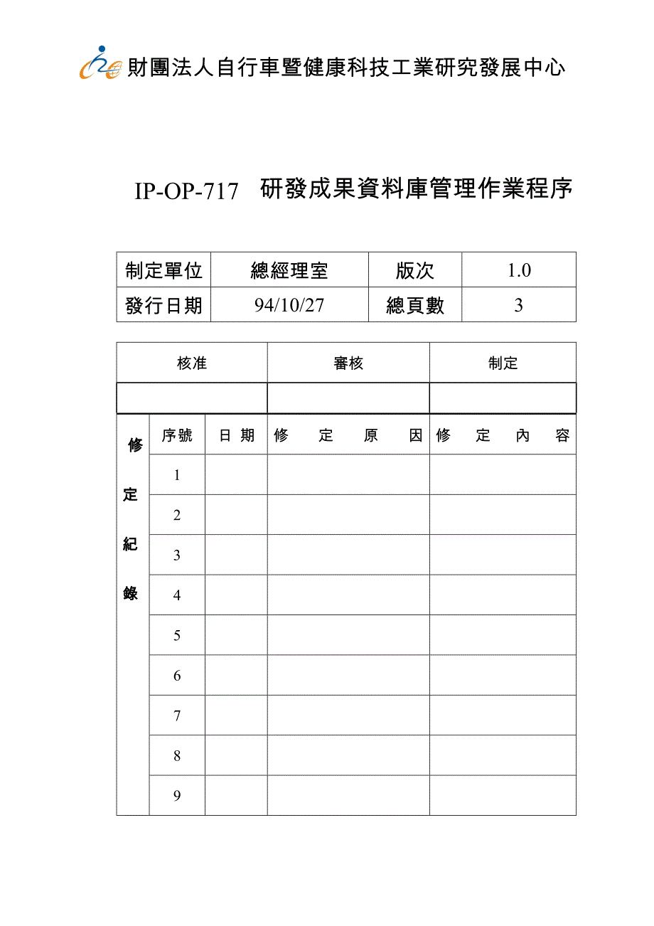 研发成果资料库管理作业程序_第1页