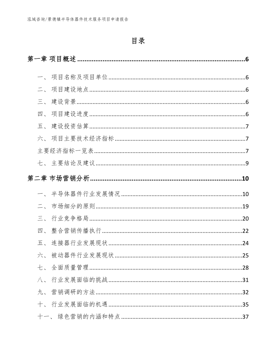 景德镇半导体器件技术服务项目申请报告_模板_第1页