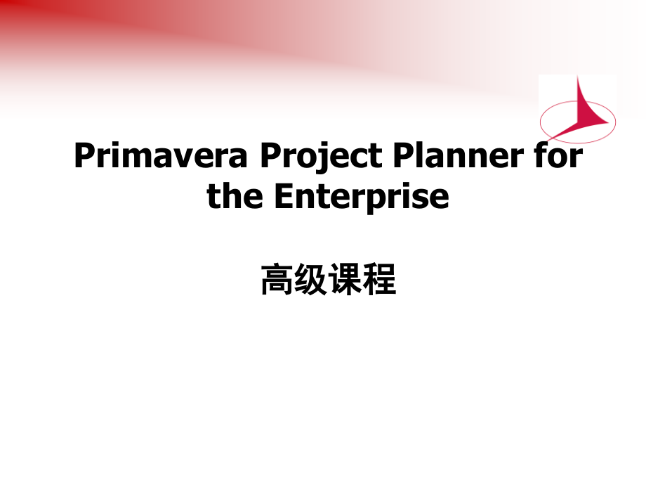 Primavera Project Planner for the Enterprise高级课程_第1页