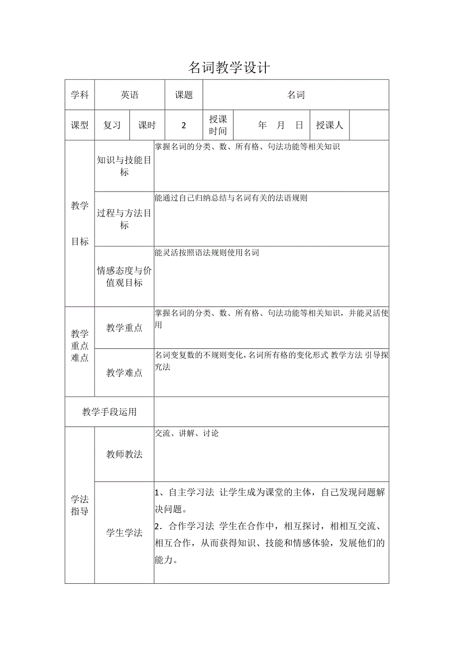 名词教学设计_第1页