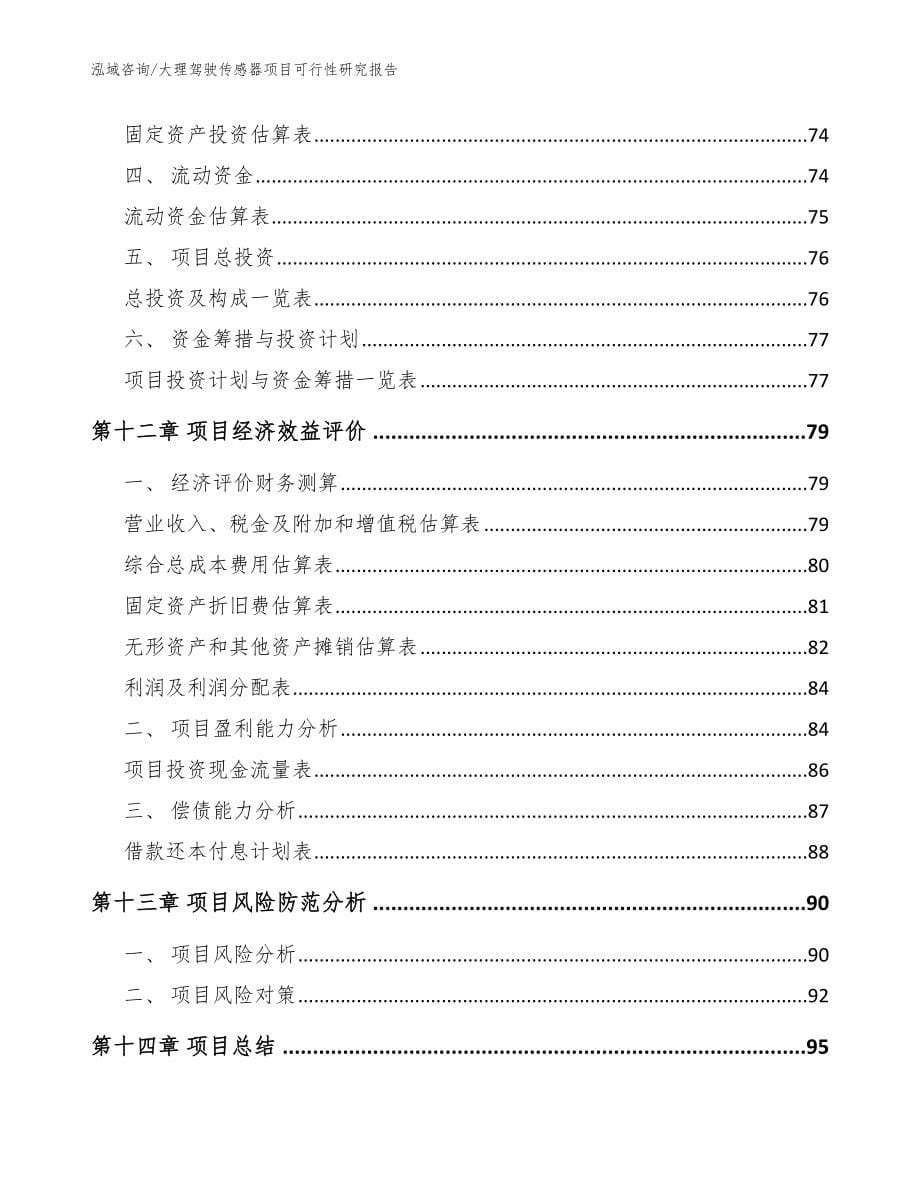 大理驾驶传感器项目可行性研究报告【范文】_第5页