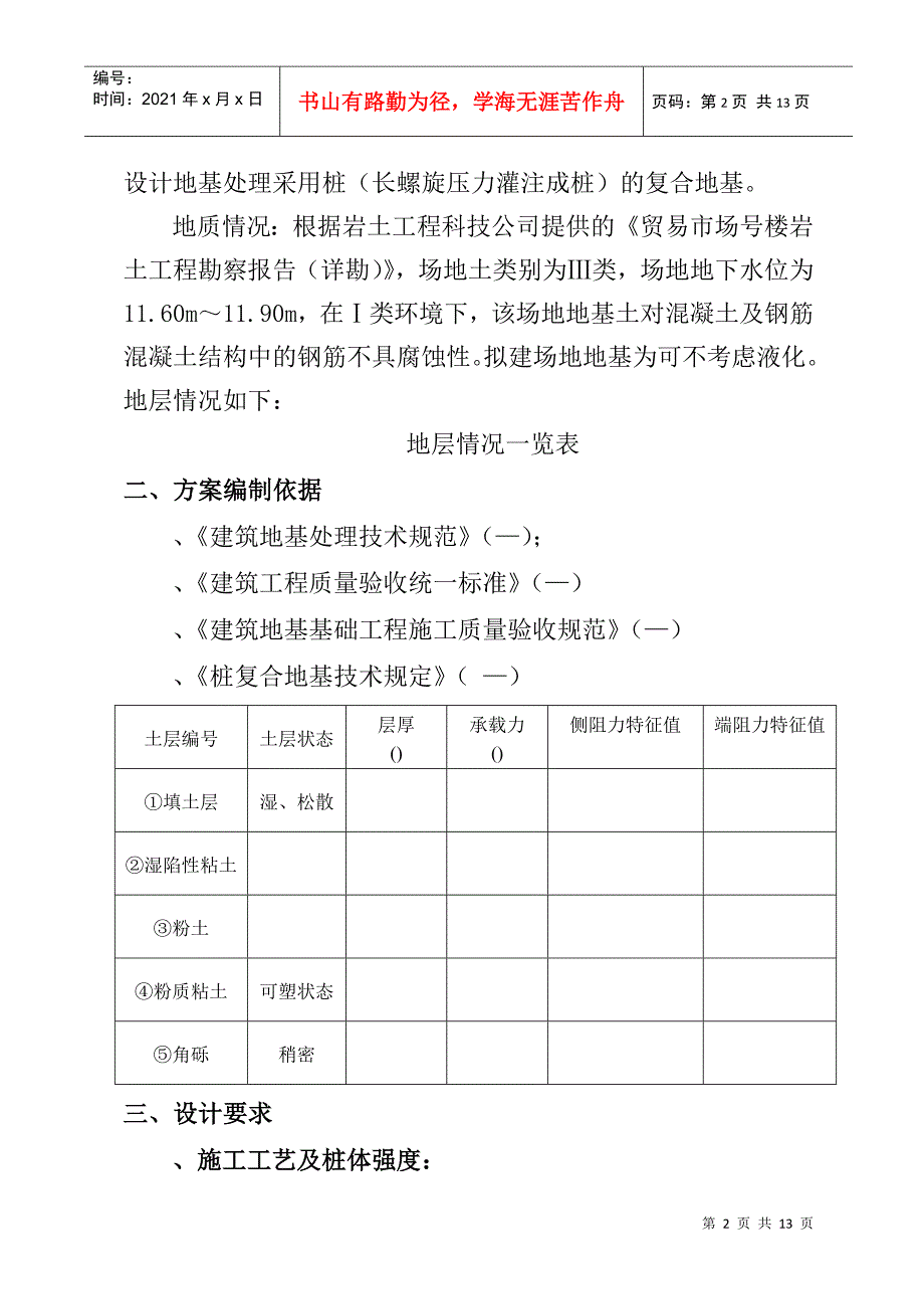 CFG（水泥粉煤灰碎石桩）施工组织设计方案(DOC13页)_第2页