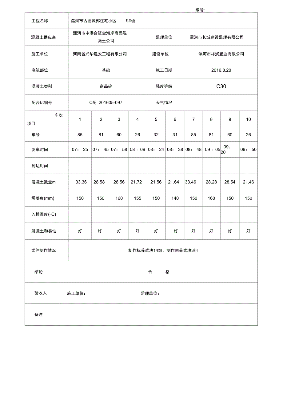 商品混凝土进场验收记录_第3页