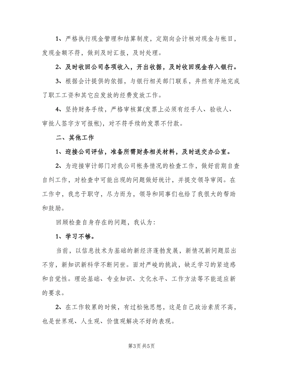 企业个人出纳工作计划标准模板（三篇）.doc_第3页