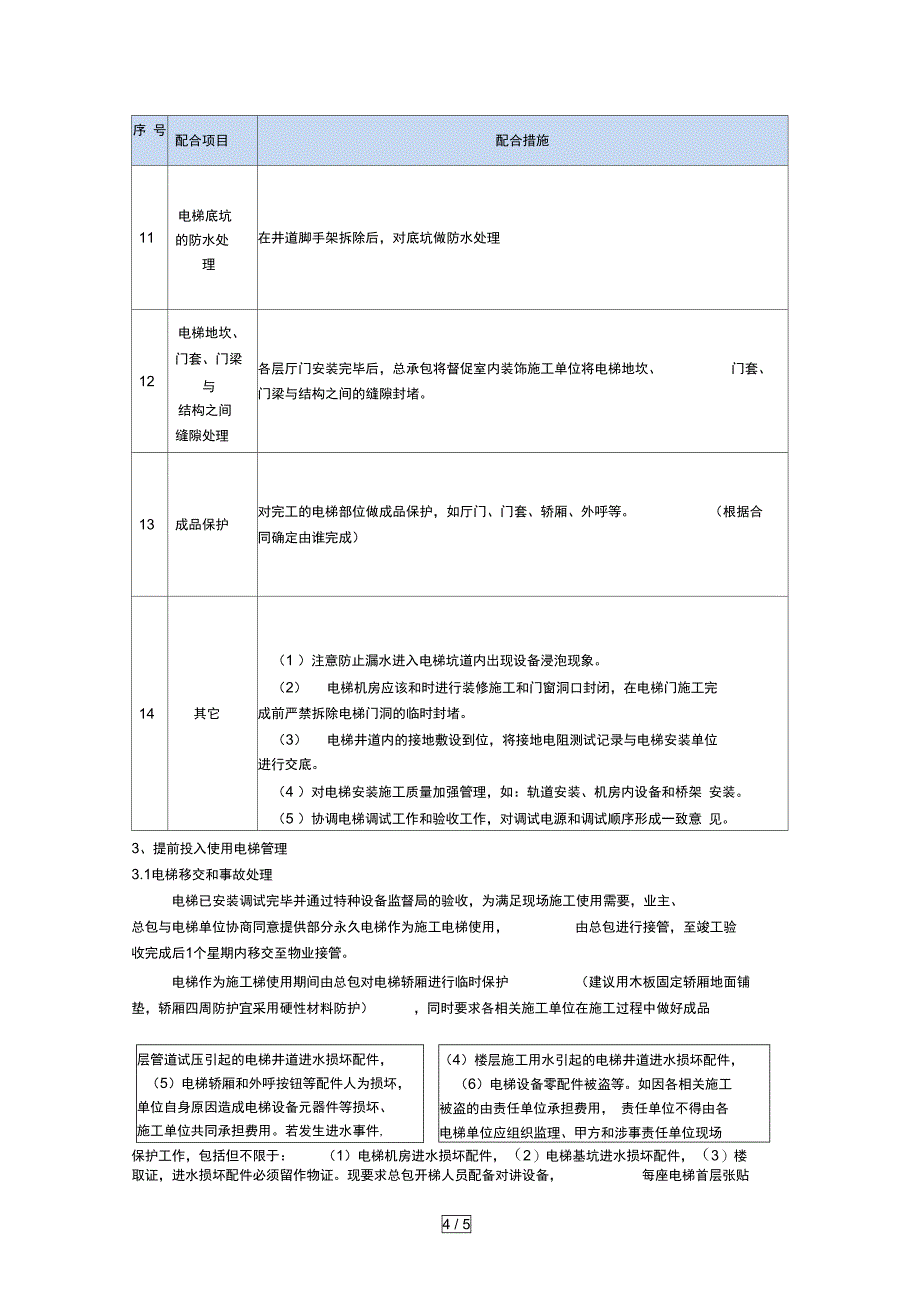 半壁店项目电梯提前投入使用管理方案_第4页