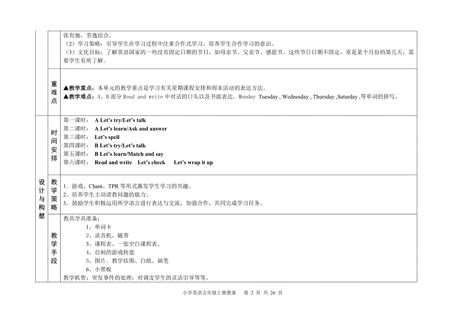 PEP5A+Unit2教案1.doc_第2页